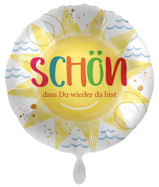 Folienballon - Schön, dass du wieder da bist! Sonne - ø 43cm